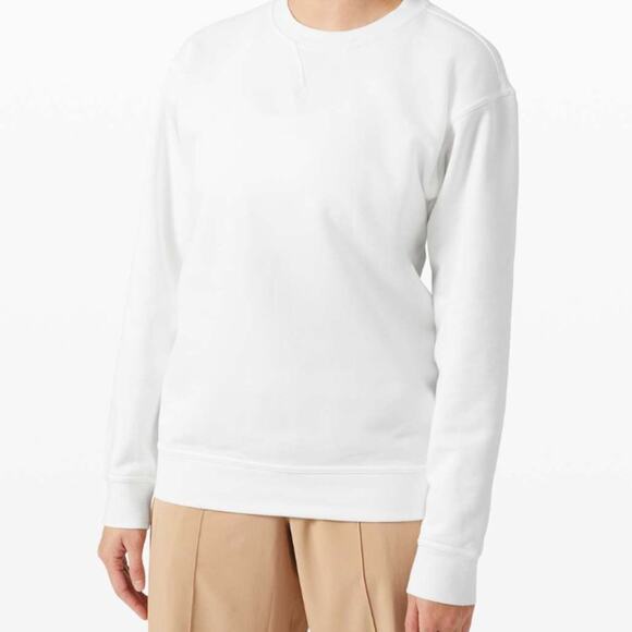 Lululemon White All Yours Terry Crewneck Sweatshirt Size 10 - Picture 1 of 7